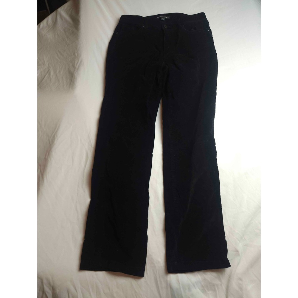 Boston Proper Ankle Pants Womens 10 Black Corduroy Winter Classic Office Casual